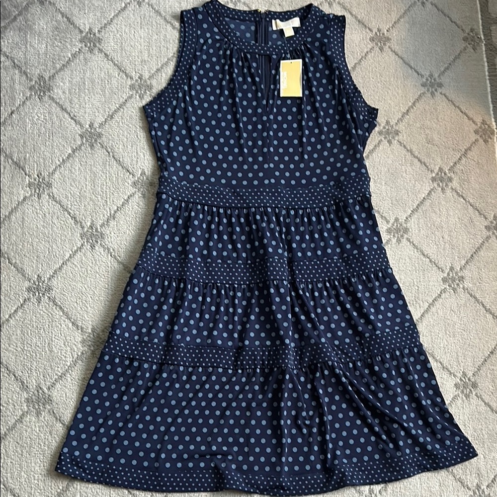 NWT Micheal Kors Polka Dot Sleeveless Dress